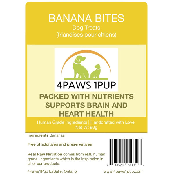 Banana Bites Dog Treat 4Paws 1Pup 4Paws1Pup